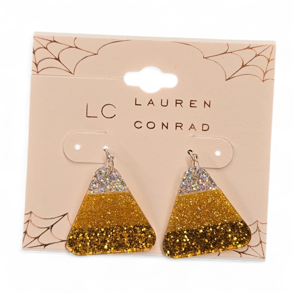 Lauren‎ Conrad Gold Glitter Corn Candy Earrings
